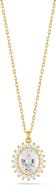 GLAZE JEWELRY Cubic Zirconia Halo Pendant Necklace