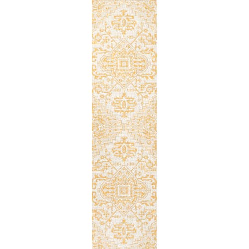 Jonathan Y Estrella Bohemian Medallion Textured Weave Indoor/outdoor Area Rug In Cream/yellow