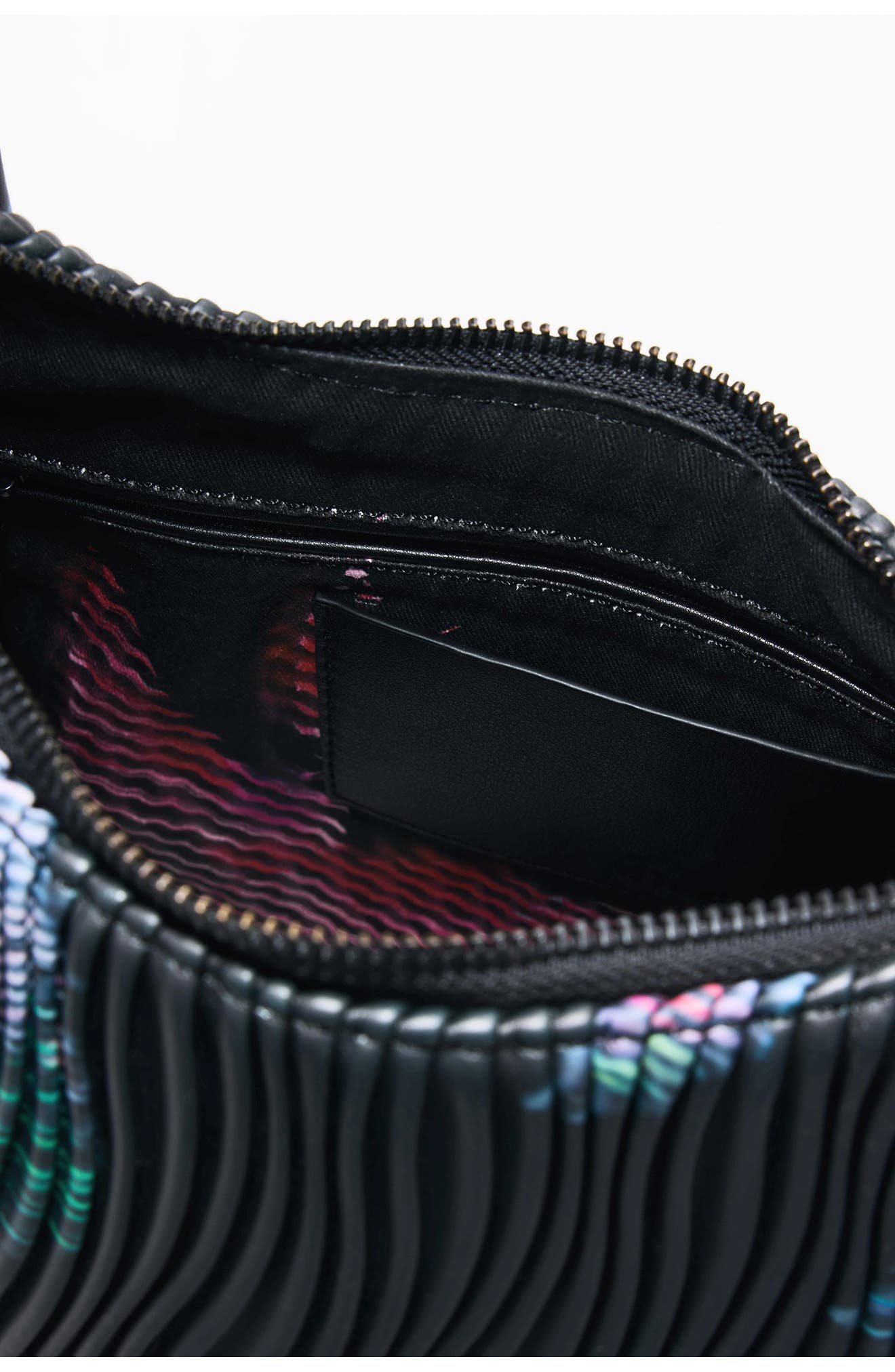 Desigual Faux Leather Shoulder Bag, Alternate, color, Black