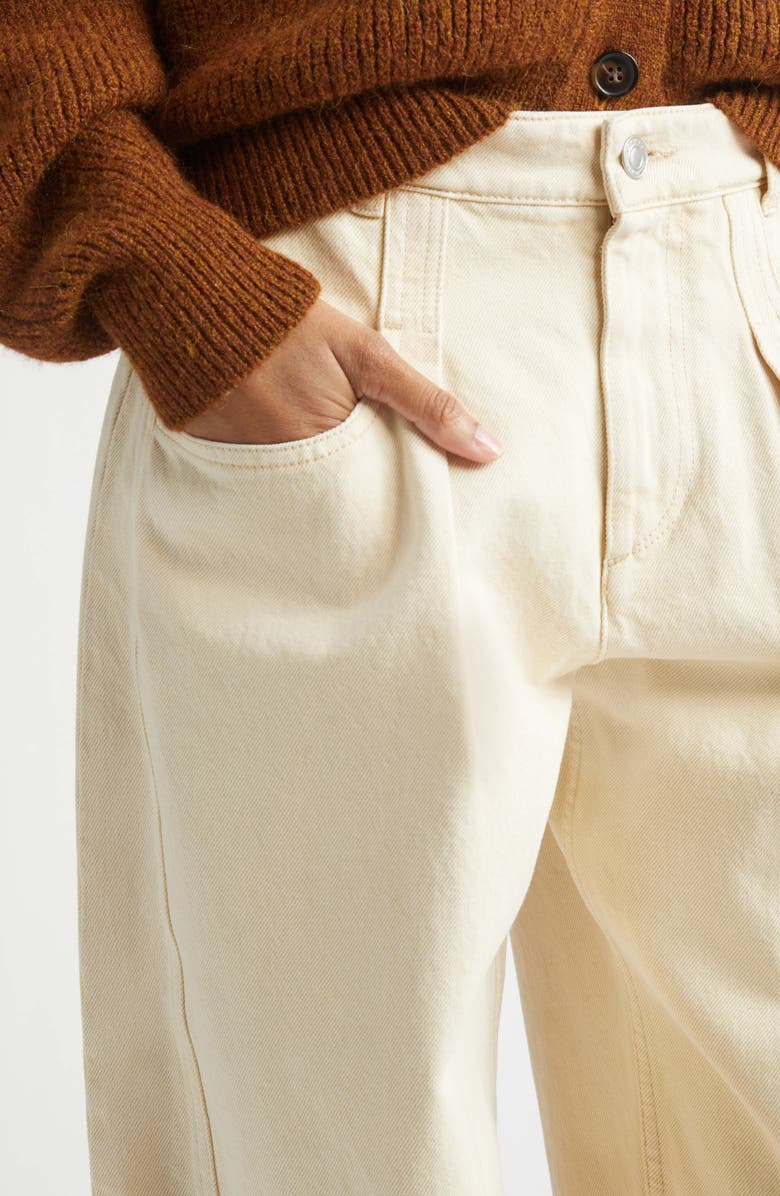 Isabel Marant Lisha Pleated Barrel Leg Jeans, Alternate, color, Beige