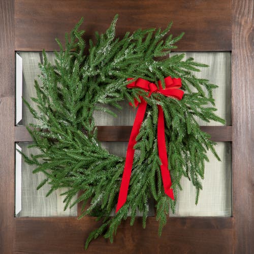 Northlight Frosted Norfolk Pine Artificial Christmas Wreath In Green