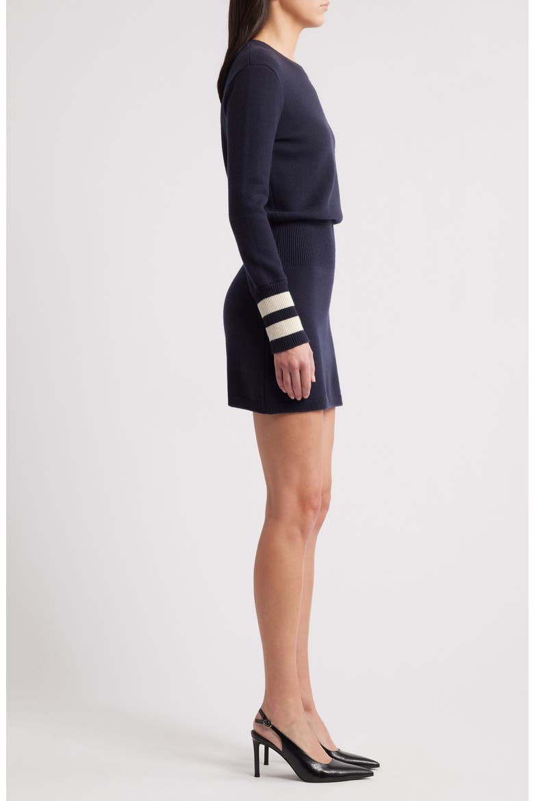 The Club Cashmere Blend Sweater Minidress, Alternate, color, NAVY MULTI