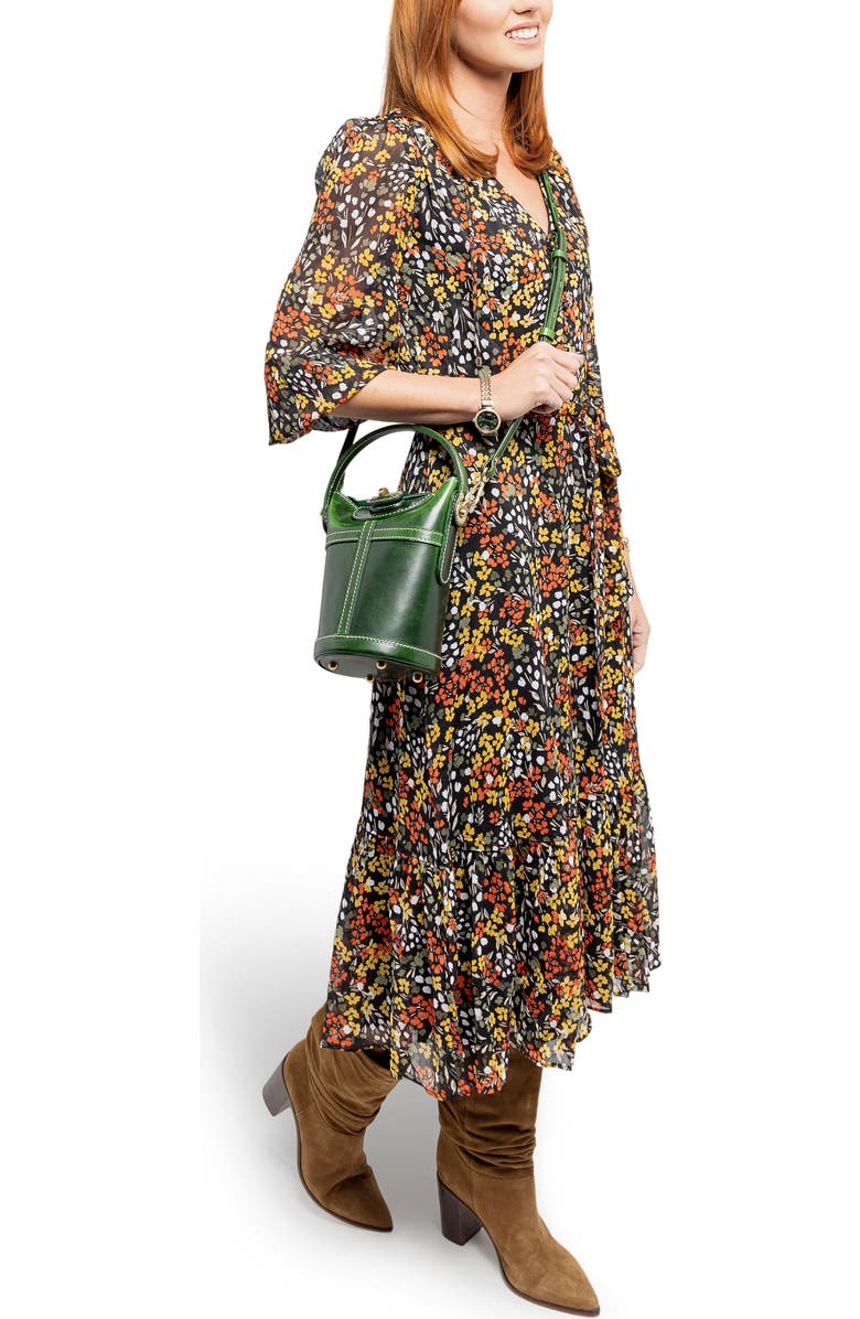 OLD TREND Begonia Genuine Leather Vintage Bucket Crossbody, Alternate, color, Green