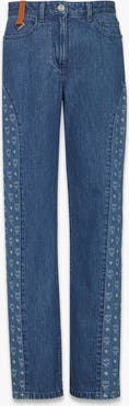 MCM Monogram Jeans in Denim Jacquard