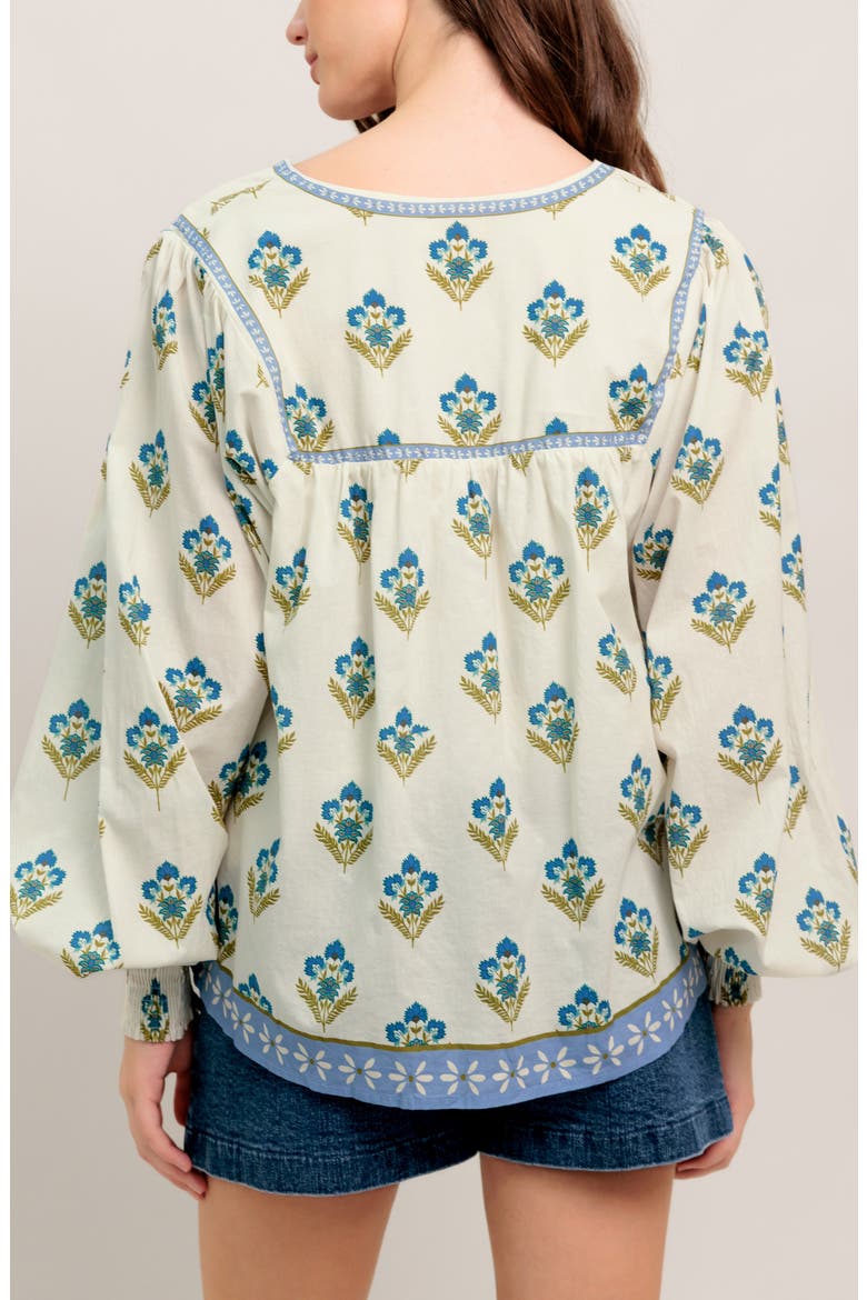 Printed Woven Top, Alternate, color, IVORY