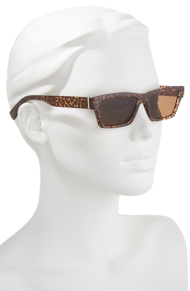 BP. Super Slim Rectangular Sunglasses, Alternate, color, Leopard