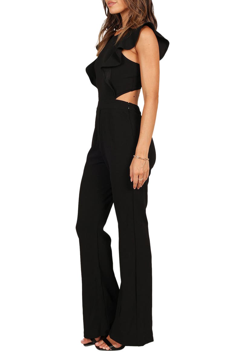 Yvonne Cutout Flare Leg Jumpsuit, Alternate, color, BLACK