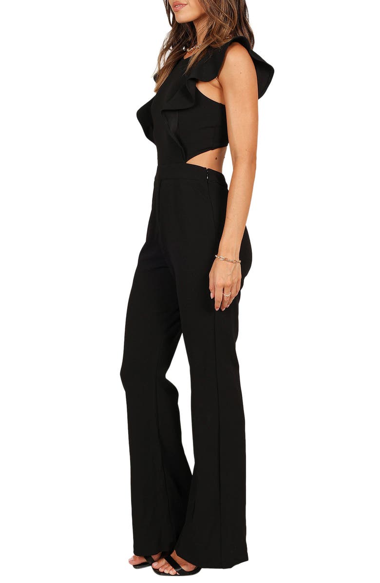 Petal & Pup Yvonne Cutout Flare Leg Jumpsuit, Alternate, color, Black