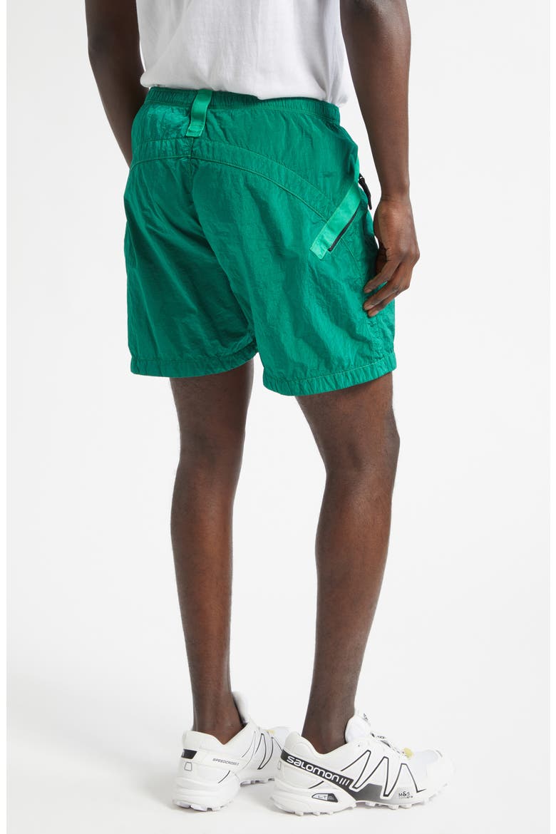 Crinkled Nylon Shorts, Alternate, color, MALACHITE