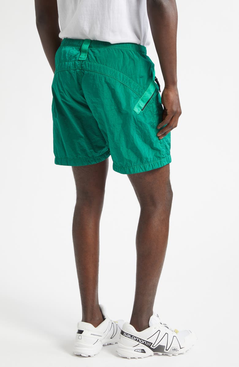 Stone Island Crinkled Nylon Shorts, Alternate, color, Malachite