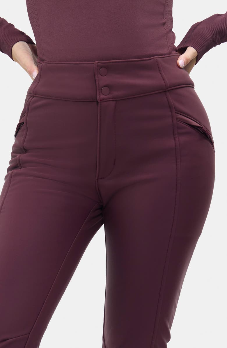 Halfdays Emma Water Resistant Fleece Lined Ski Pants, Alternate, color, Glazed Cherry