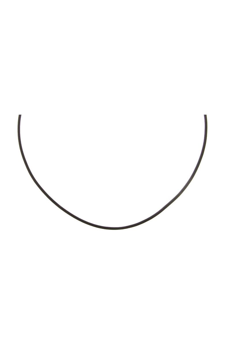 BY ADINA EDEN Colored Leather Rope Chain Necklace, Main, color, Black