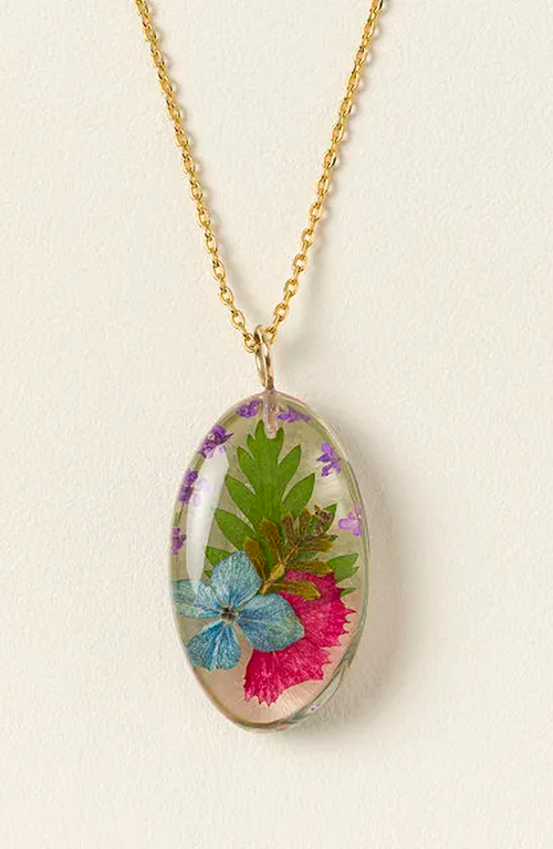 Uncommon Goods Mother And Daughter Flower Pendant Necklace In Multi
