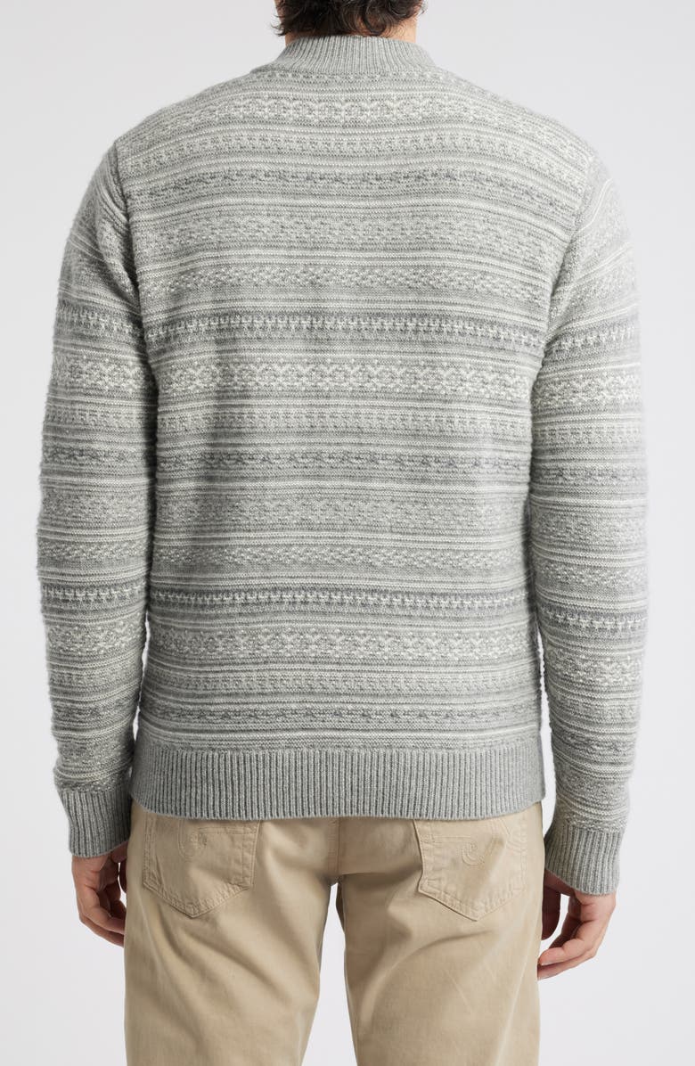 Peter Millar Crown Crafted Fair Isle Wool & Cahsmere Quarter Zip Sweater, Alternate, color, 