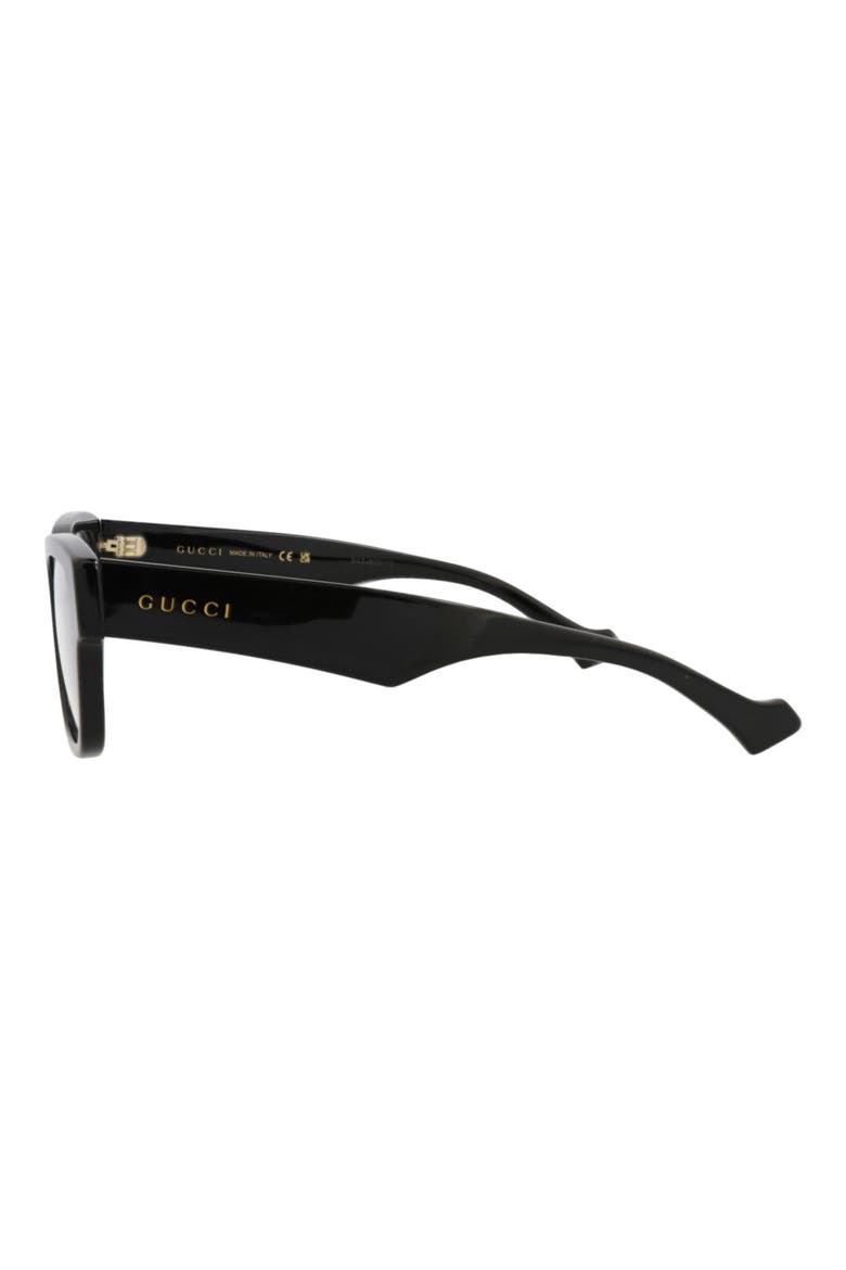 52mm Rectangular Optical Glasses, Alternate, color, BLACK BLACK TRANSPARENT