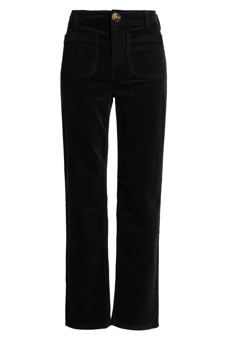 Soho Patch Pocket Straight Leg Corduroy Pants, Alternate, color, BLACK