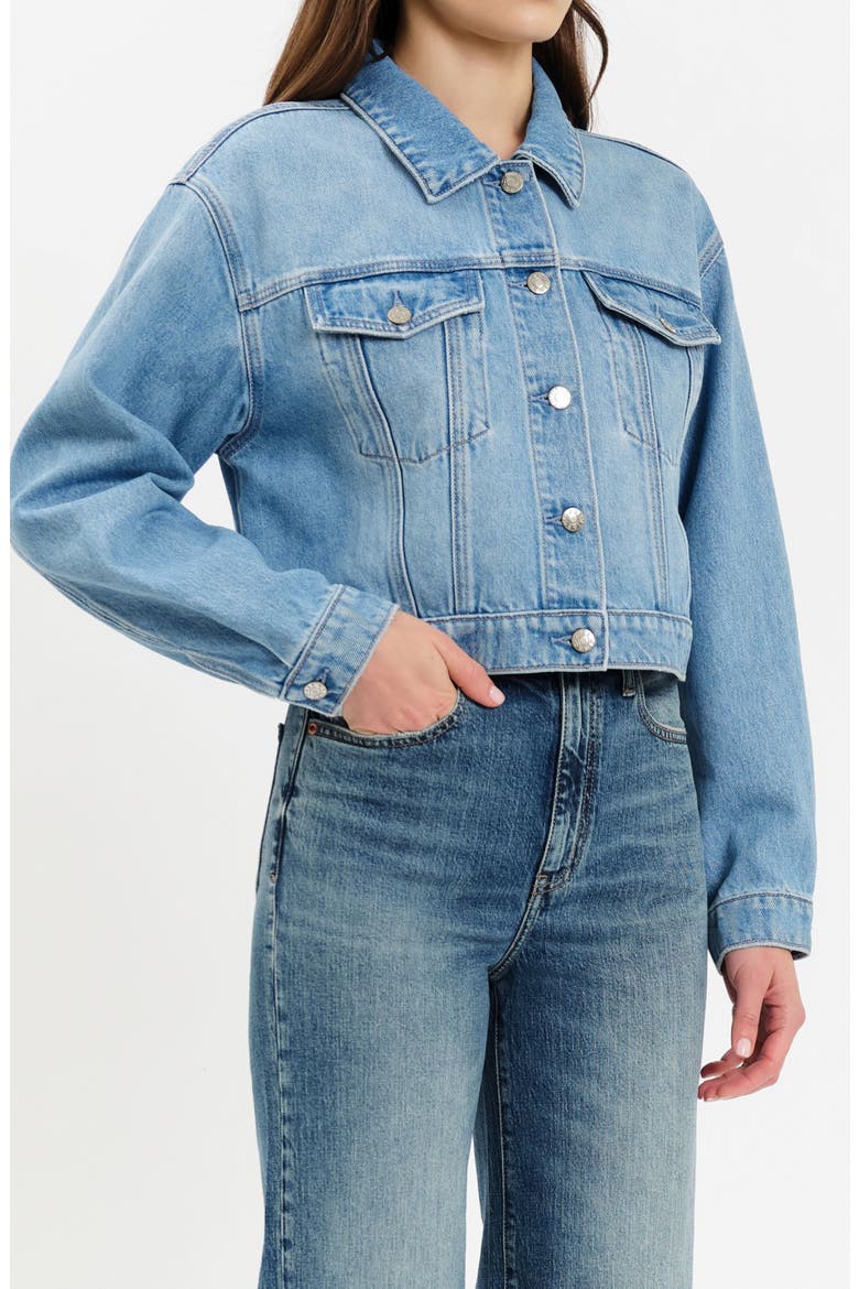 Del Mar Crop Denim Jacket, Alternate, color, PULSE