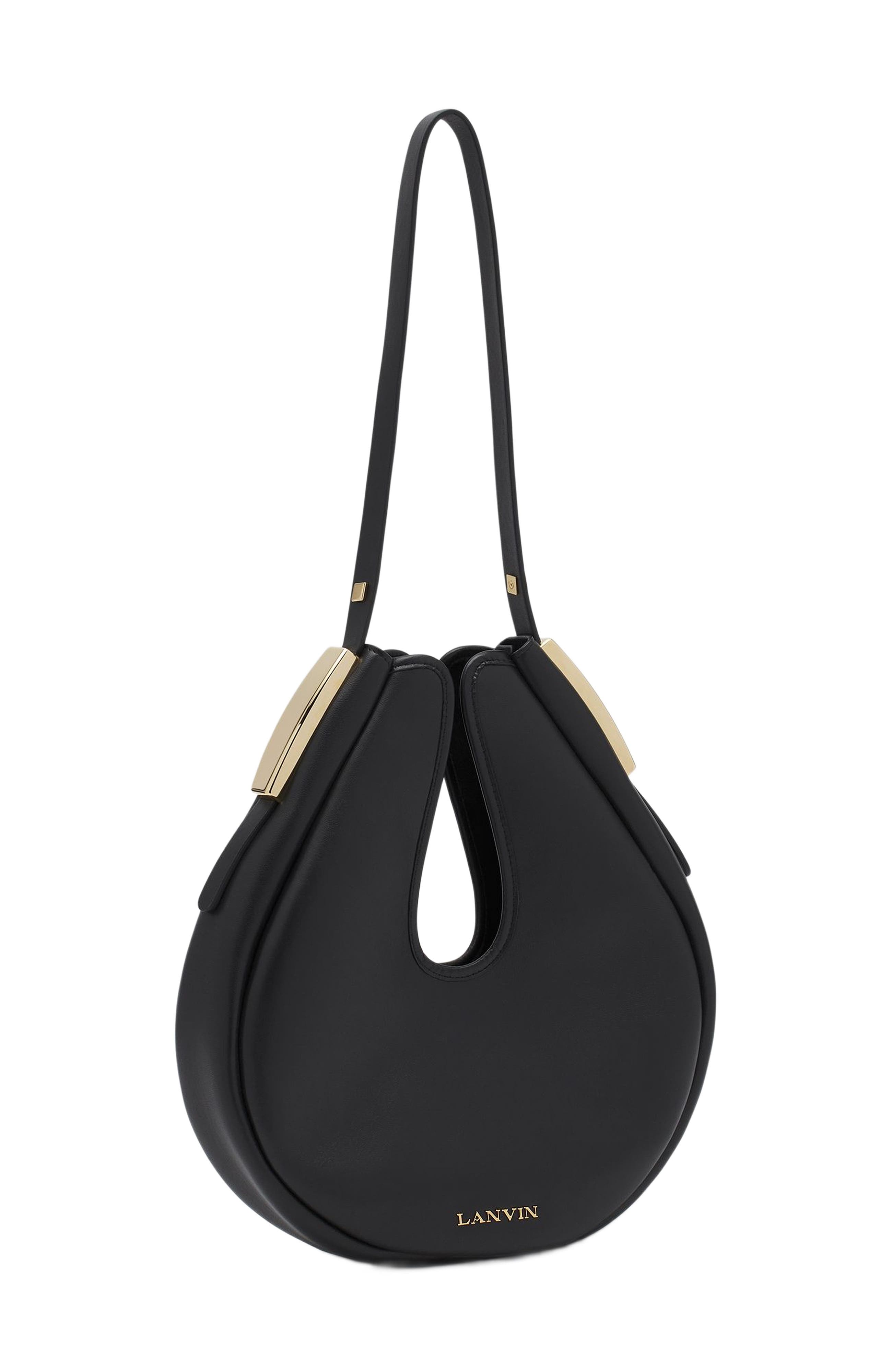 Lanvin Hobo Cymbal Leather Bag, Alternate, color, 