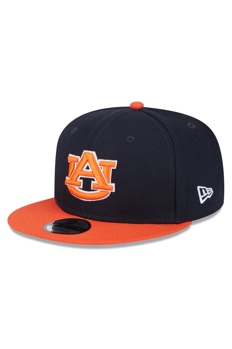 Men's New Era Navy Auburn Tigers Two-Tone 9FIFTY Snapback Hat, Main, color, Navy