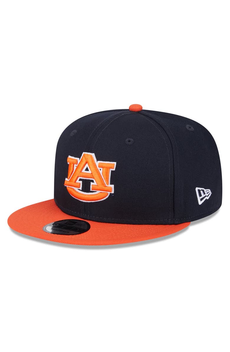 New Era Men's New Era Navy Auburn Tigers Two-Tone 9FIFTY Snapback Hat, Main, color, Navy