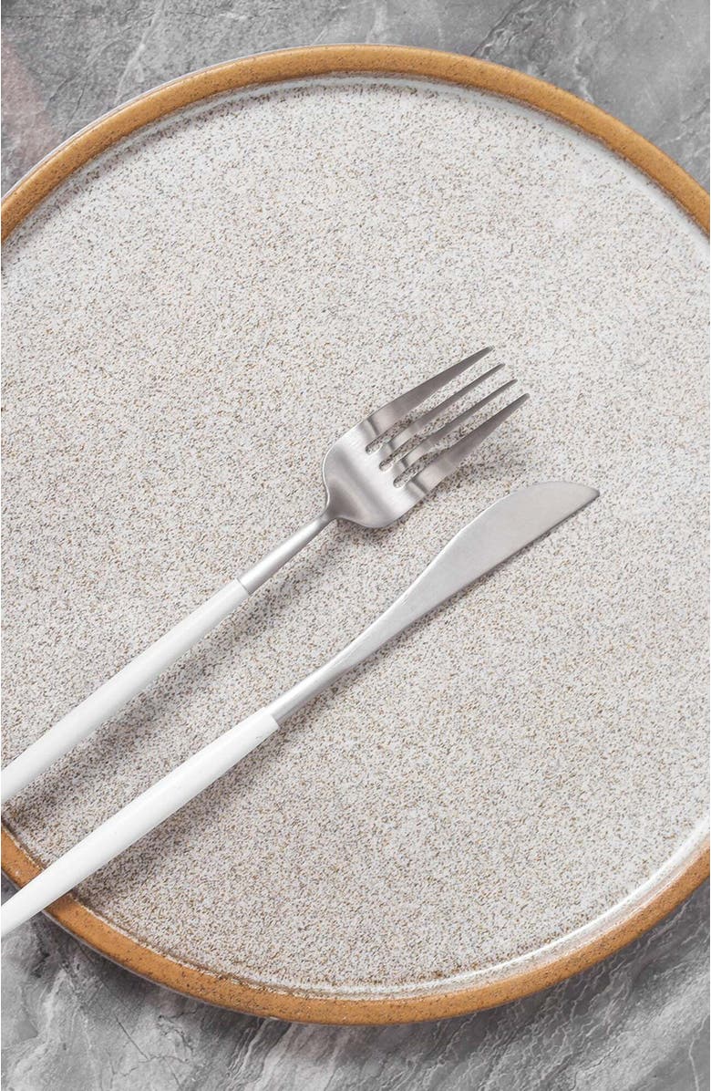 Stone Lain Vince Stoneware 4-Piece Dinner Plate Set, Alternate, color, Brown