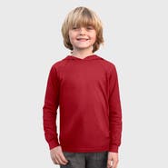 CITY THREADS Boys Medium-Weight 100% Cotton Long Sleeve Hooded Tee with Cuffs