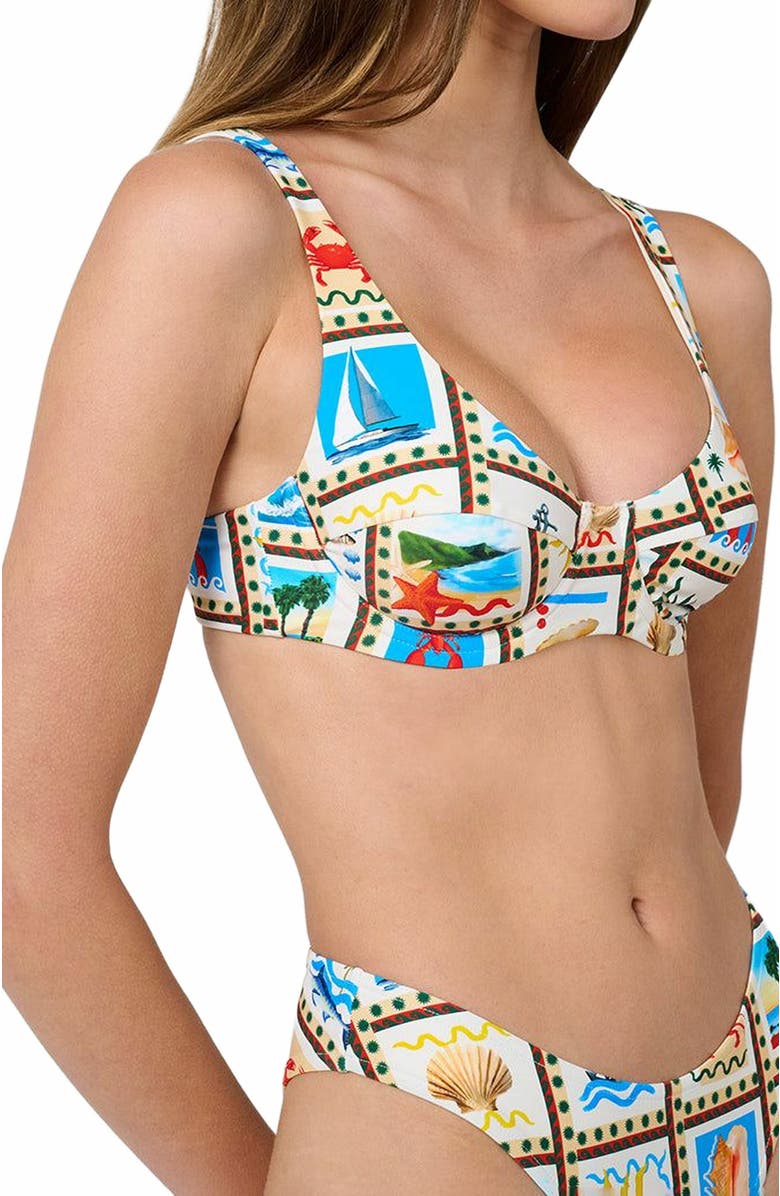 WeWoreWhat Scoop Print Underwire Top, Alternate, color, 