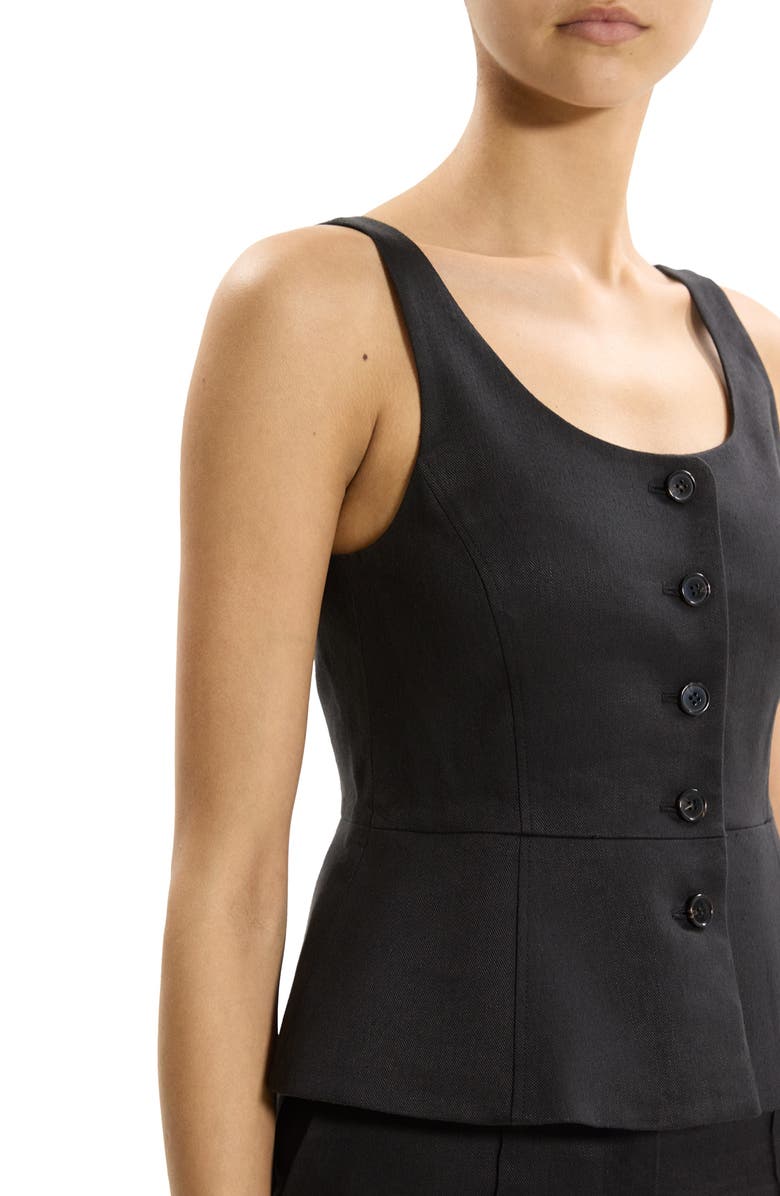 Theory Linen Blend Vest, Alternate, color, Black