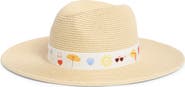 BCBG Icon Print Band Panama Hat