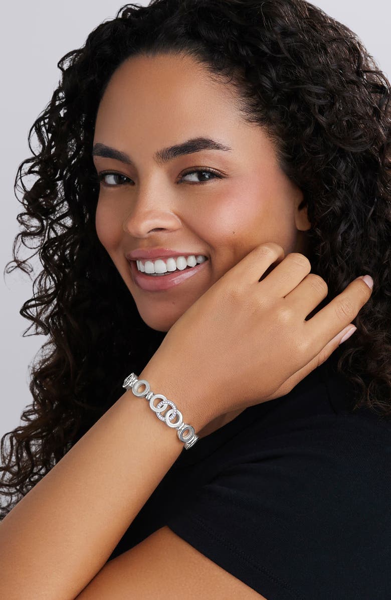 LAGOS Signature Caviar Interlocking Diamond Link Bracelet, Alternate, color, Silver