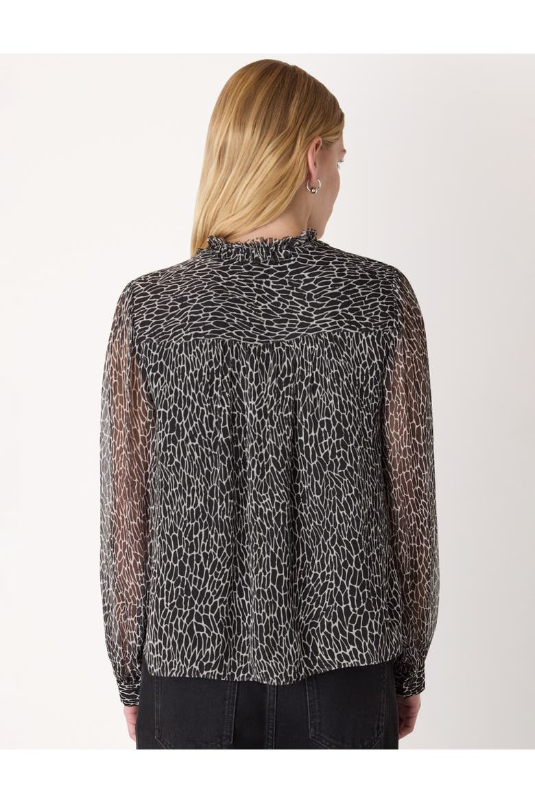 Dragonfly Print Blouse, Alternate, color, Black/White