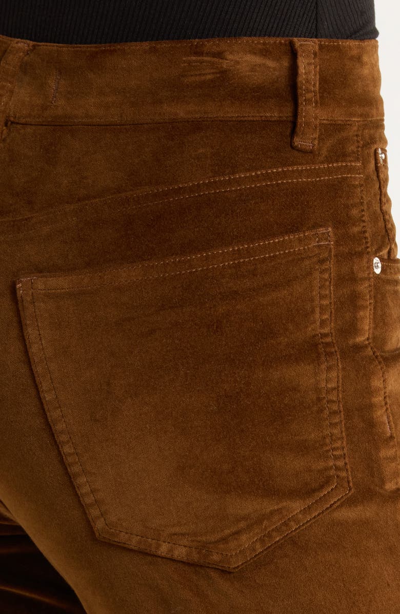 Madewell Longline Straight Leg Velvet Pants, Alternate, color, Dark Pecan