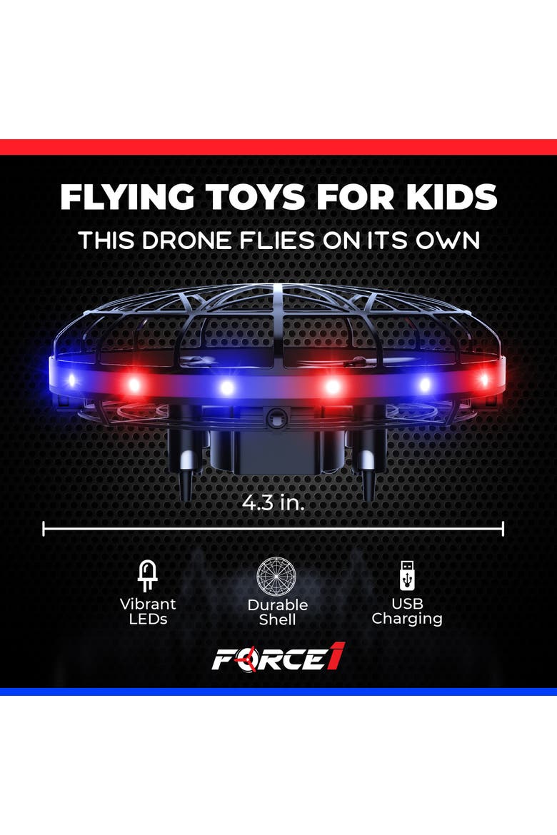 Scoot LED Hand Operated Drone - Red/Blue, Alternate, color, Black