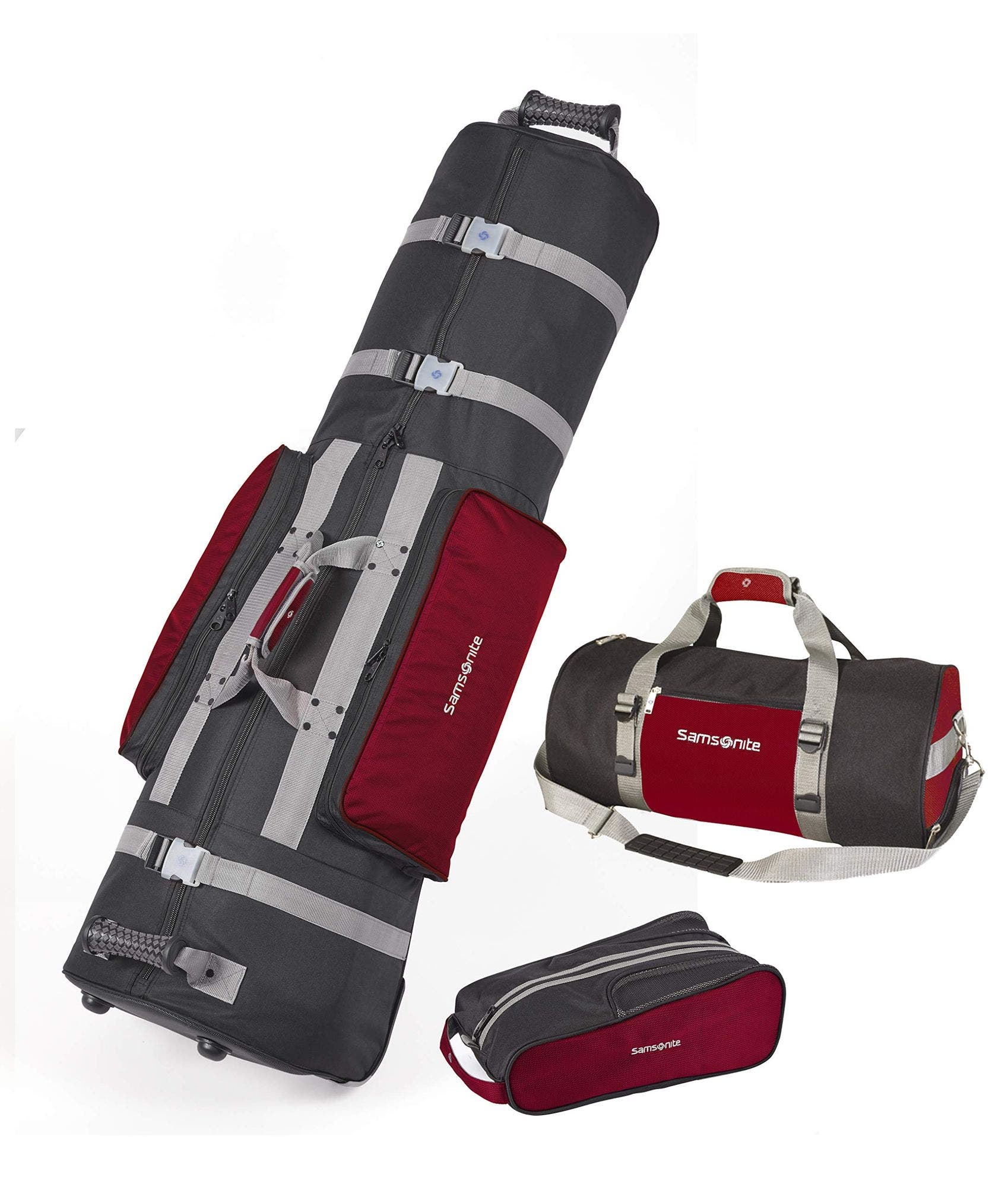 Golf Deluxe 3 Piece Travel Set, Main, color, Red/Black