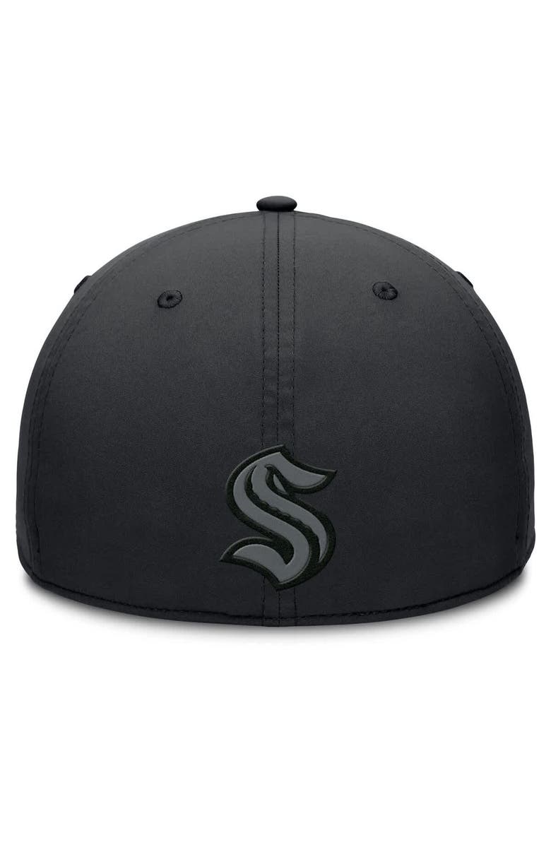 FANATICS Men's Fanatics Black Seattle Kraken Authentic Pro Road Team Code Flex Hat, Alternate, color, Black