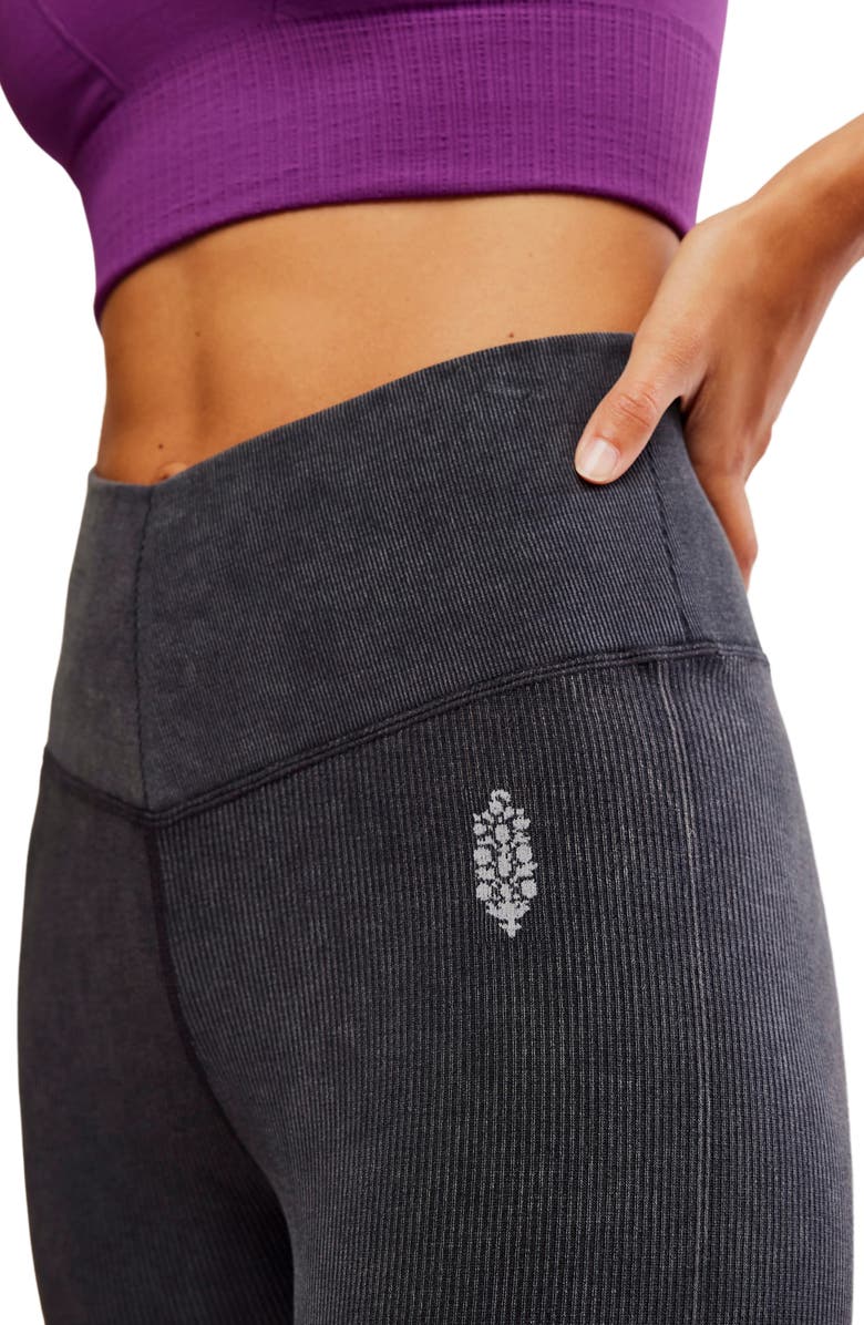 Free People FP Movement Go to Smooth Flare Leggings, Alternate, color, Washed Black