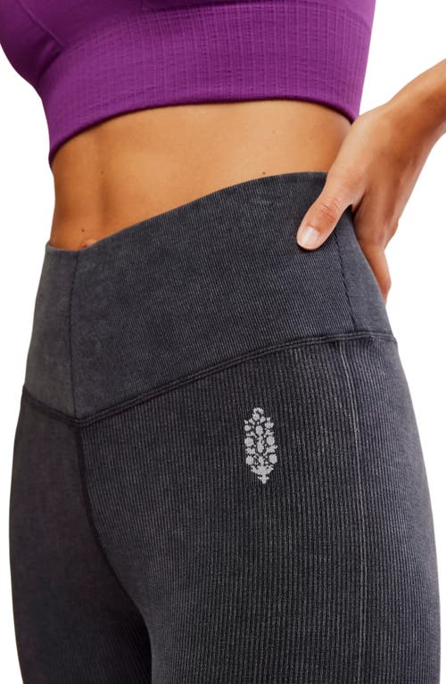 Shop Free People Fp Movement Go To Smooth Flare Leggings In Washed Black
