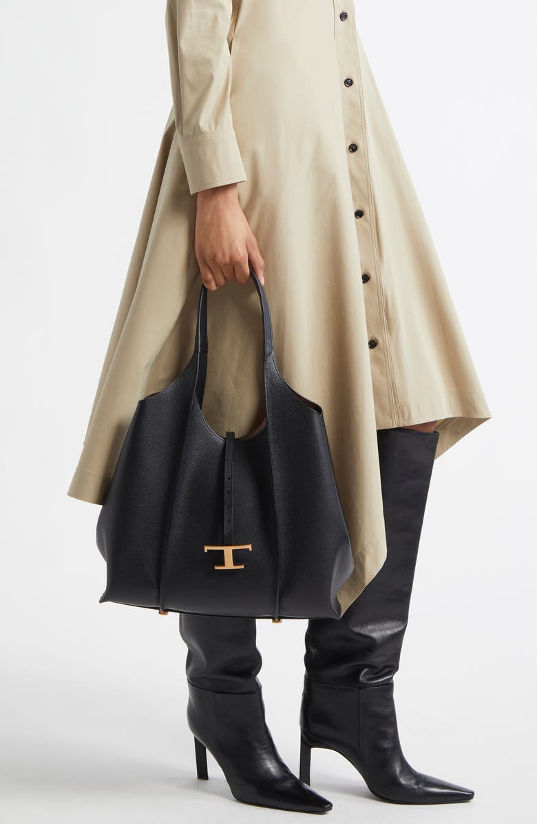 Tod's Medium Shopping Tote, Alternate, color, Nero