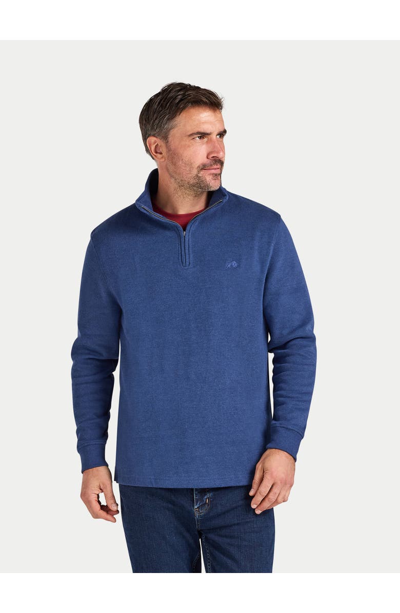 Raging Bull French Rib Quarter Zip Sweatshirt, Main, color, Denim Blue