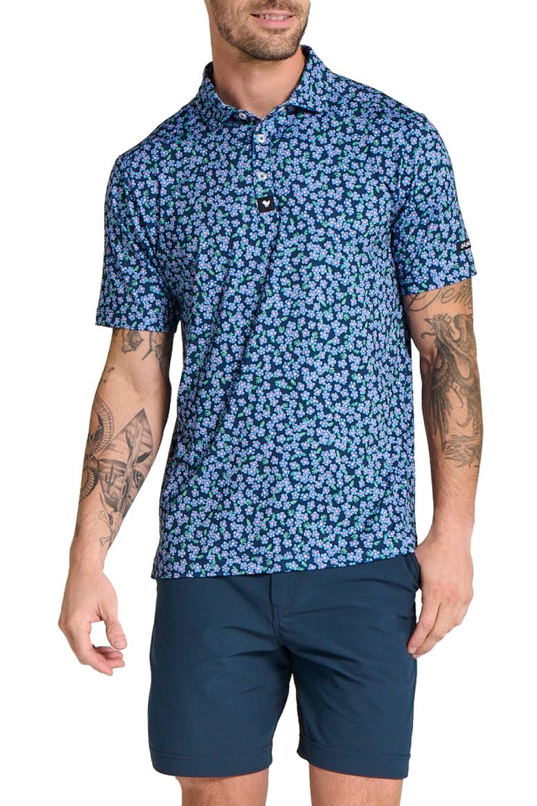 Lily Lilac Floral Performance Golf Polo, Main, color, LILY LILAC