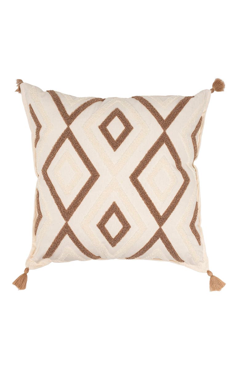 Olive & Linen Signature Tufted Throw Pillow Cover, Main, color, Toffee