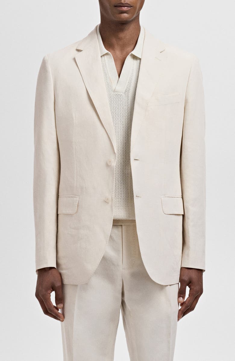 MANGO Slim Fit Suit Blazer, Main, color, Ecru