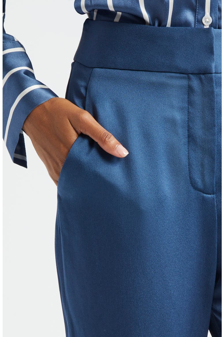 Lebone Satin Wide Leg Pants, Alternate, color, BLUE STONE