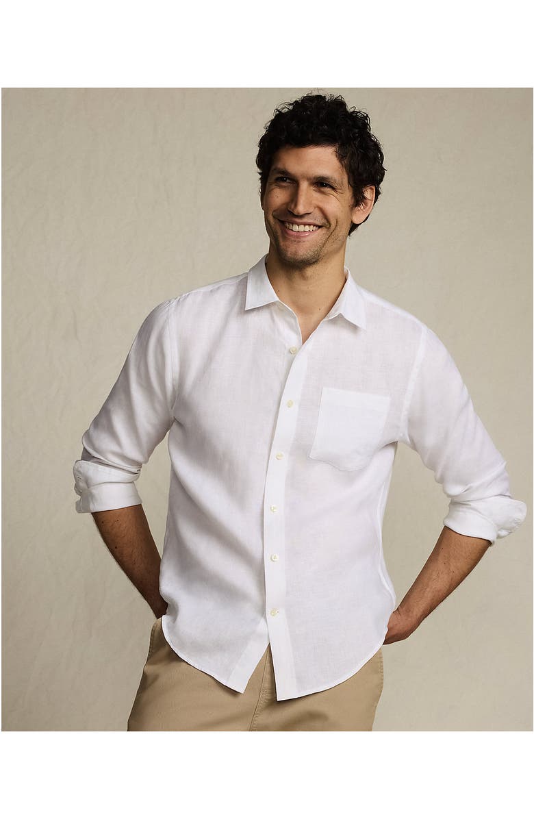 Lands' End Long Sleeve Linen Shirt, Alternate, color, White