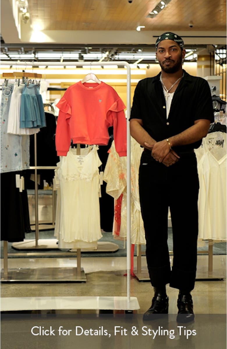 Kids' Ruffle Crewneck Sweatshirt, sales video thumbnail