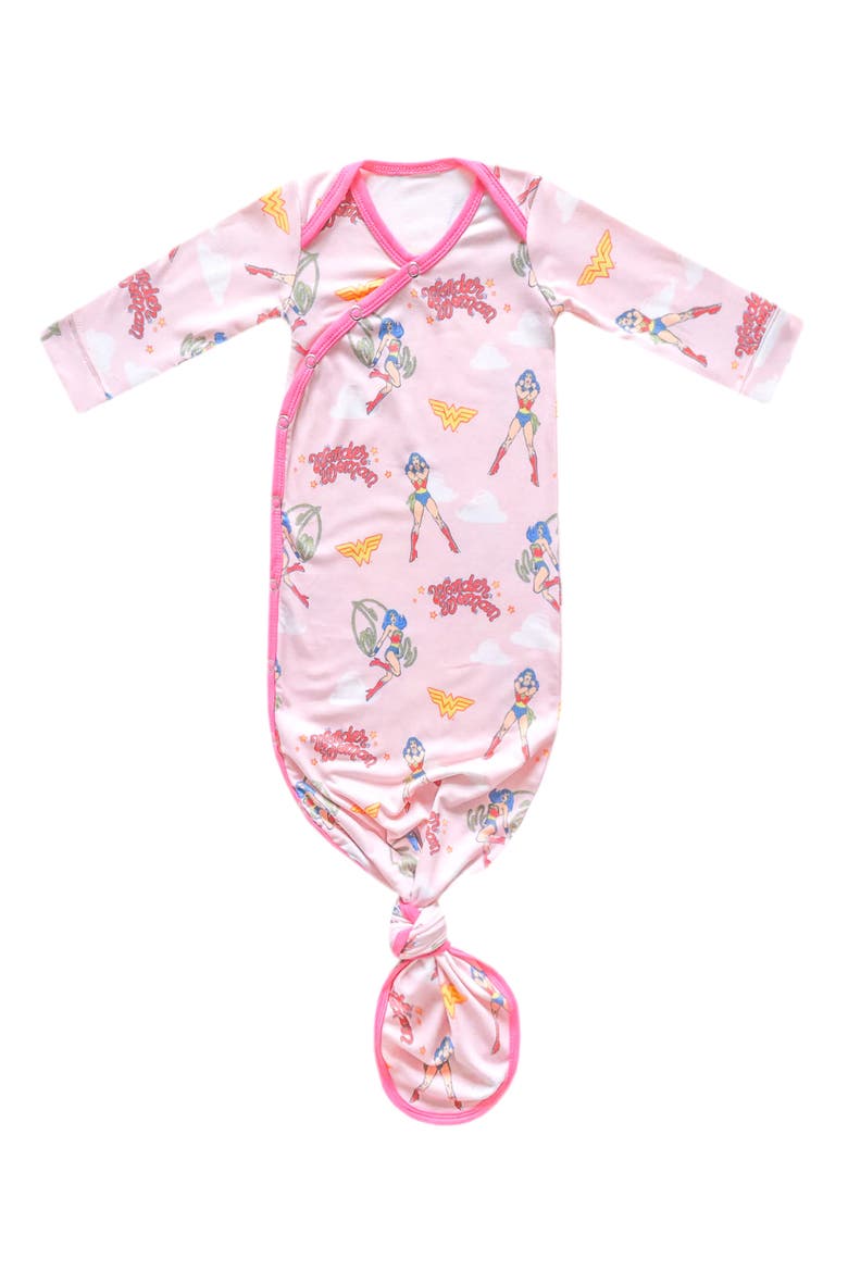 Wonder Woman Newborn Knotted Gown, Main, color, WONDER WOMAN