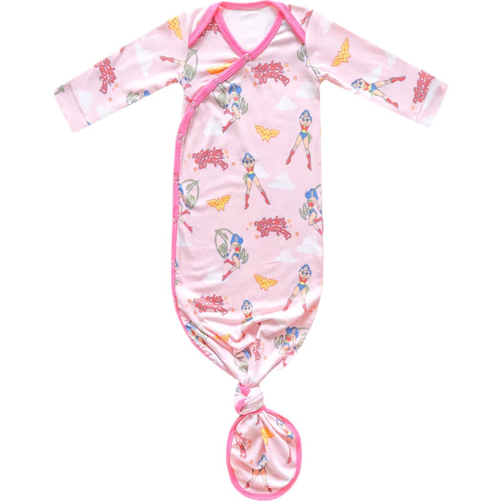 Copper Pearl Wonder Woman Newborn Knotted Gown In Wonder Woman