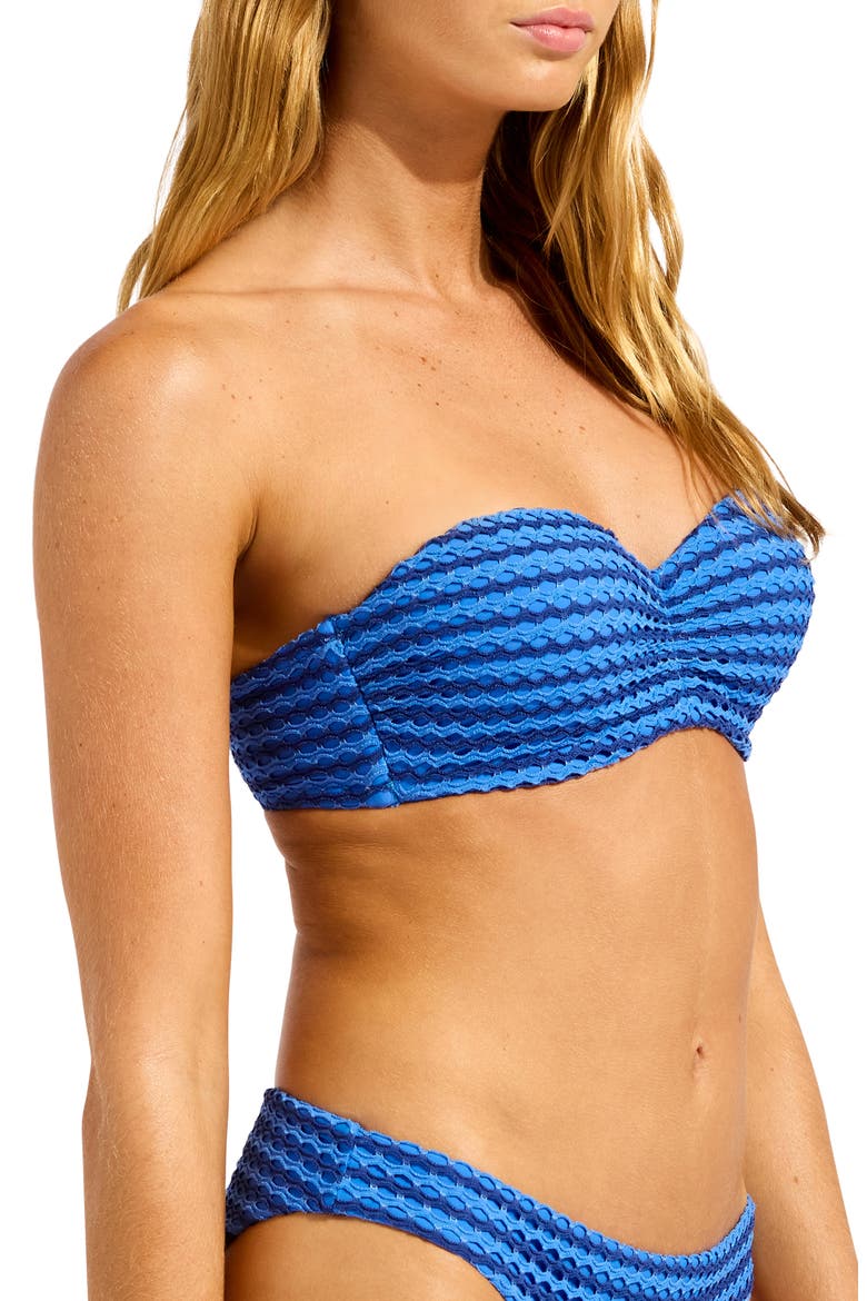 Bustier Bandeau Bikini Top, Alternate, color, SAPPHIRE