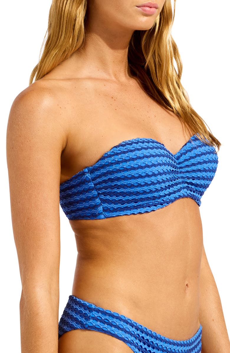 Seafolly Bustier Bandeau Bikini Top, Alternate, color, Sapphire