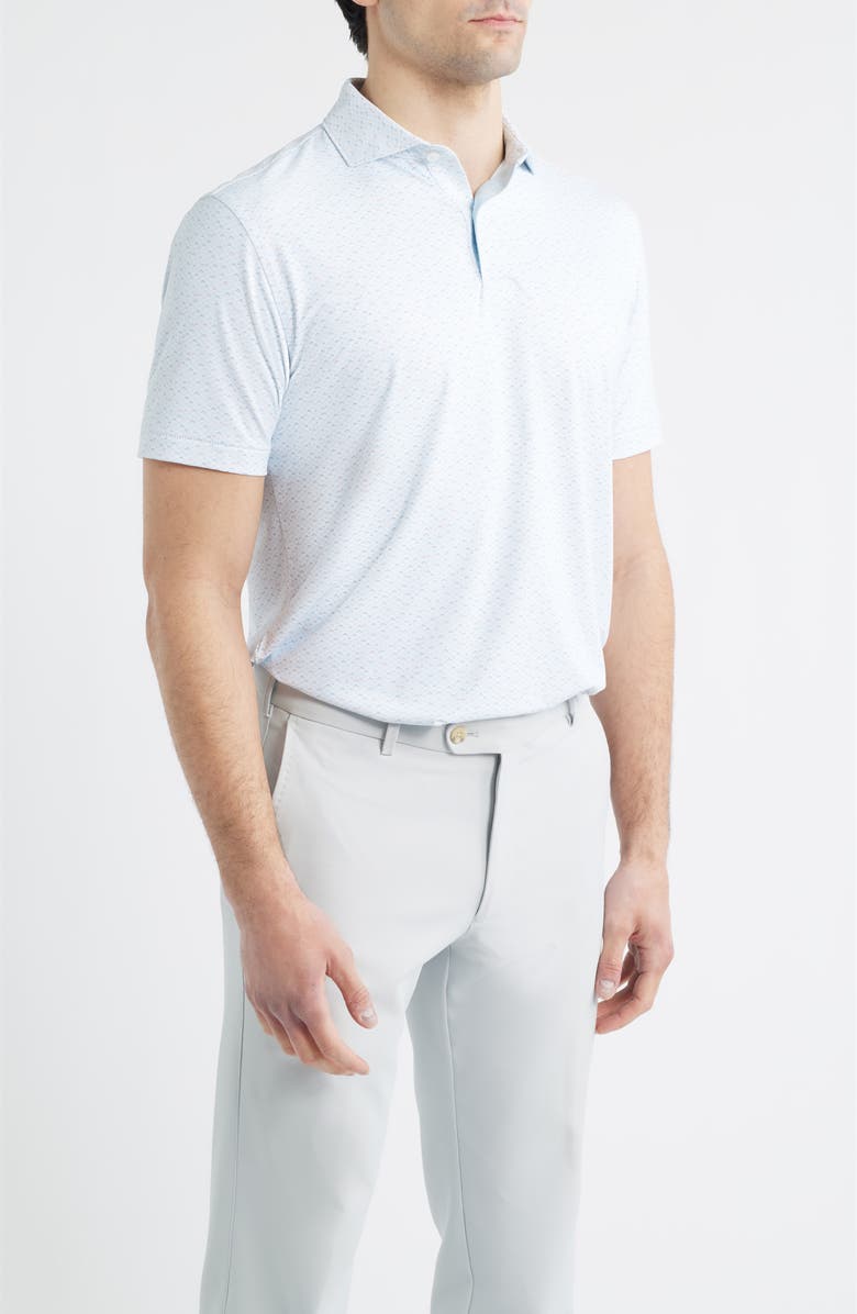 Peter Millar Soprano Waves Performance Jersey Golf Polo, Alternate, color, White